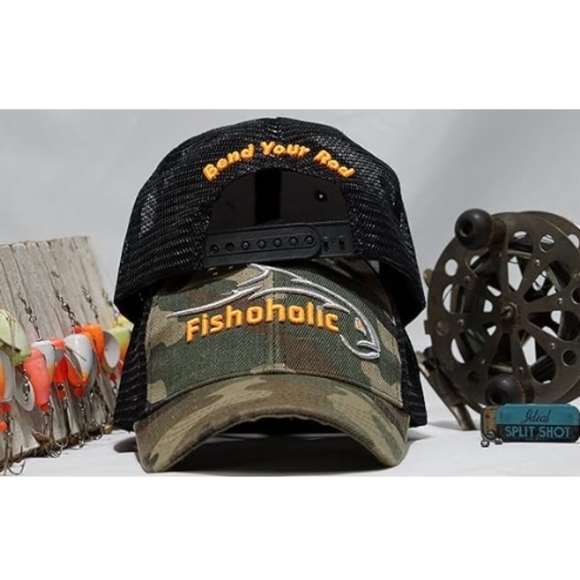 Baseball Fishing Hat Embroidered Logos Mesh Trucker Fishing Outdoors Camo - Picture 6 of 7